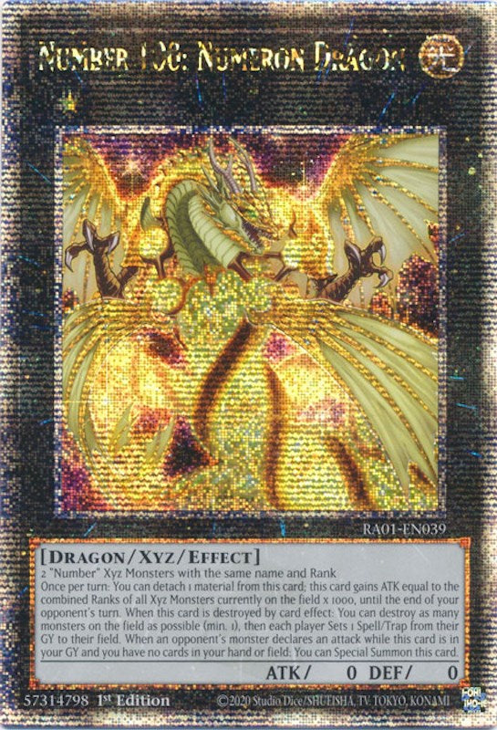 Number 100: Numeron Dragon [RA01-EN039] Quarter Century Secret Rare | North Game Den