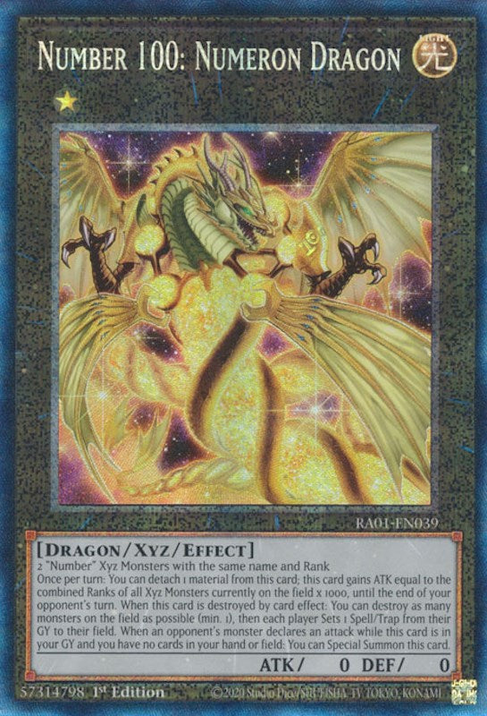 Number 100: Numeron Dragon [RA01-EN039] Prismatic Collector's Rare | North Game Den