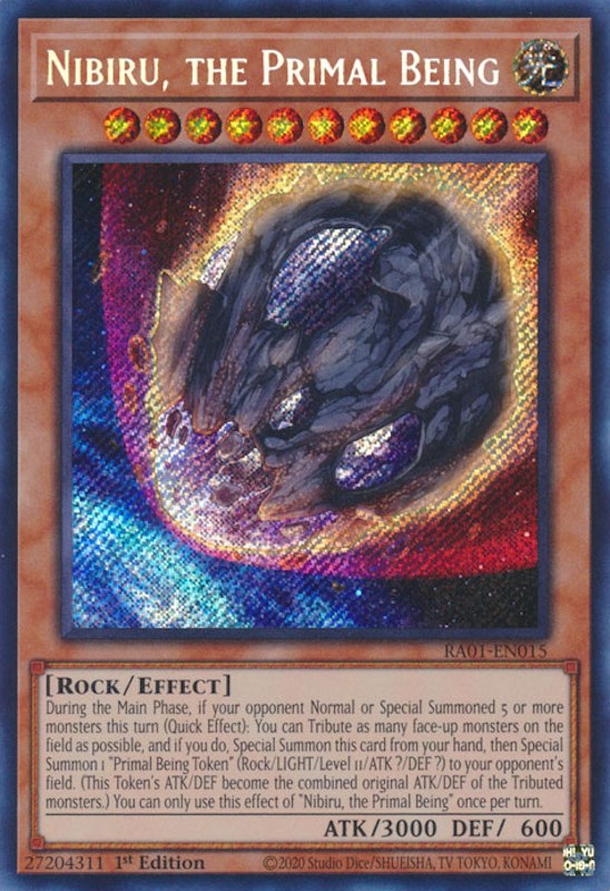 Nibiru, the Primal Being [RA01-EN015] Secret Rare | North Game Den