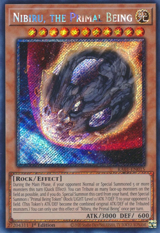 Nibiru, the Primal Being [RA01-EN015] Platinum Secret Rare | North Game Den