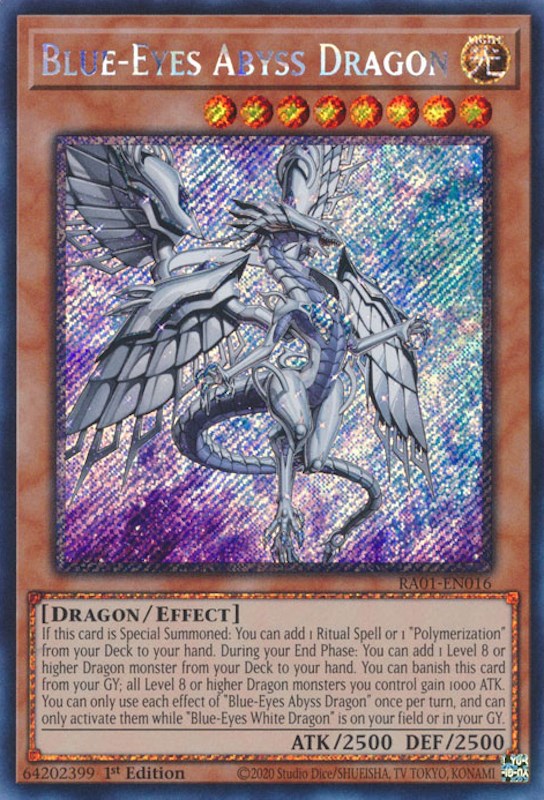 Blue-Eyes Abyss Dragon [RA01-EN016] Platinum Secret Rare | North Game Den