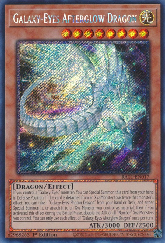 Galaxy-Eyes Afterglow Dragon [RA01-EN017] Platinum Secret Rare | North Game Den