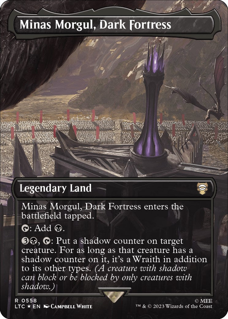 Minas Morgul, Dark Fortress (Borderless) (Surge Foil) [The Lord of the Rings: Tales of Middle-Earth Commander] | North Game Den