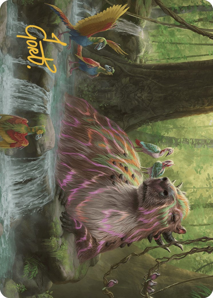 Basking Capybara Art Card (Gold-Stamped Signature) [The Lost Caverns of Ixalan Art Series] | North Game Den