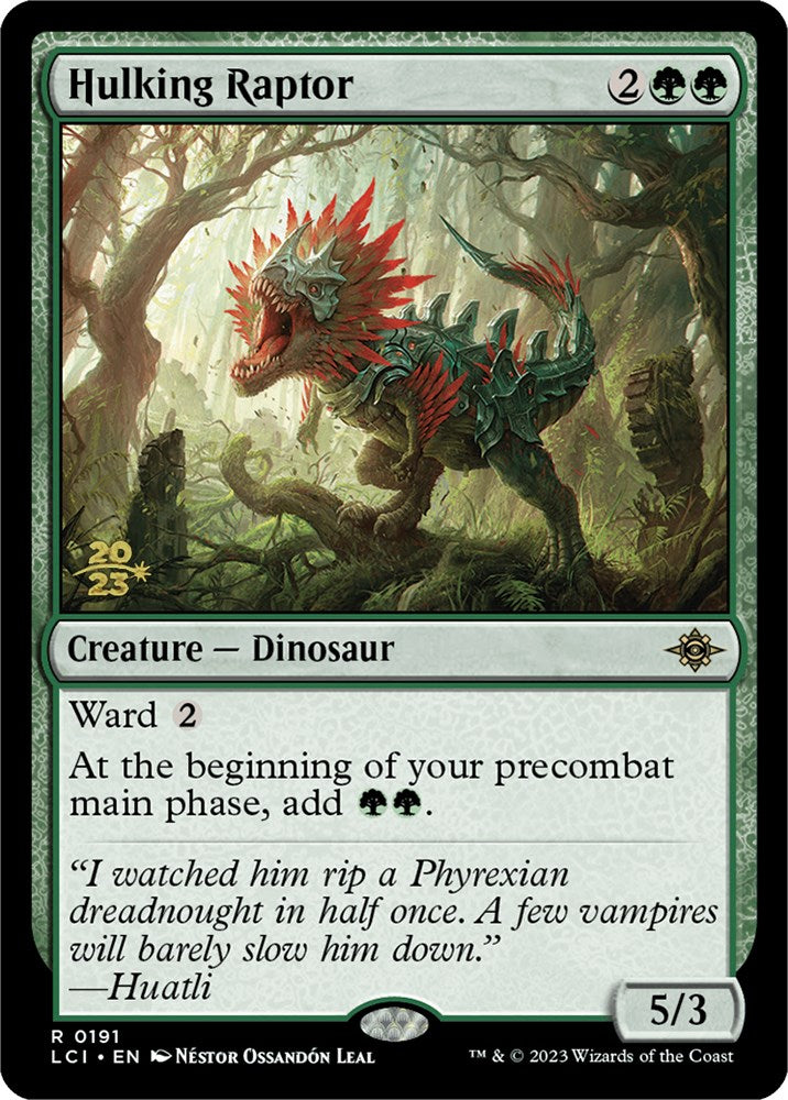 Hulking Raptor [The Lost Caverns of Ixalan Prerelease Cards] | North Game Den