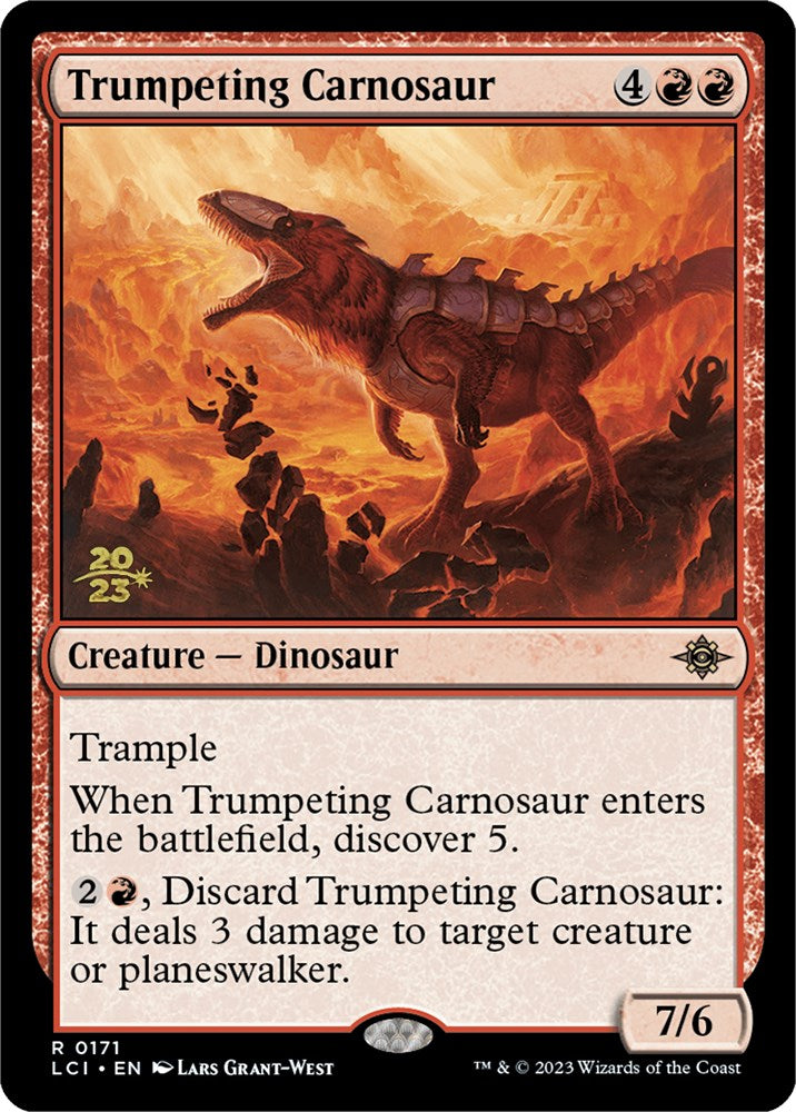 Trumpeting Carnosaur [The Lost Caverns of Ixalan Prerelease Cards] | North Game Den