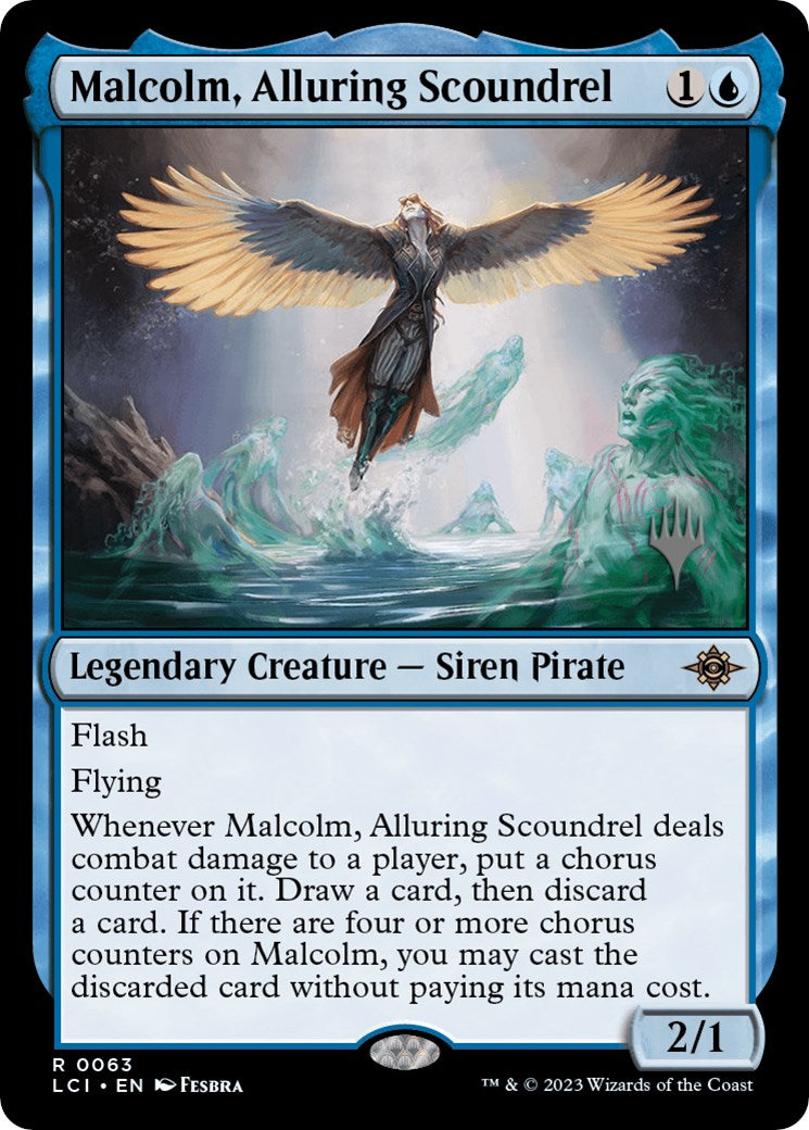 Malcolm, Alluring Scoundrel (Promo Pack) [The Lost Caverns of Ixalan Promos] | North Game Den