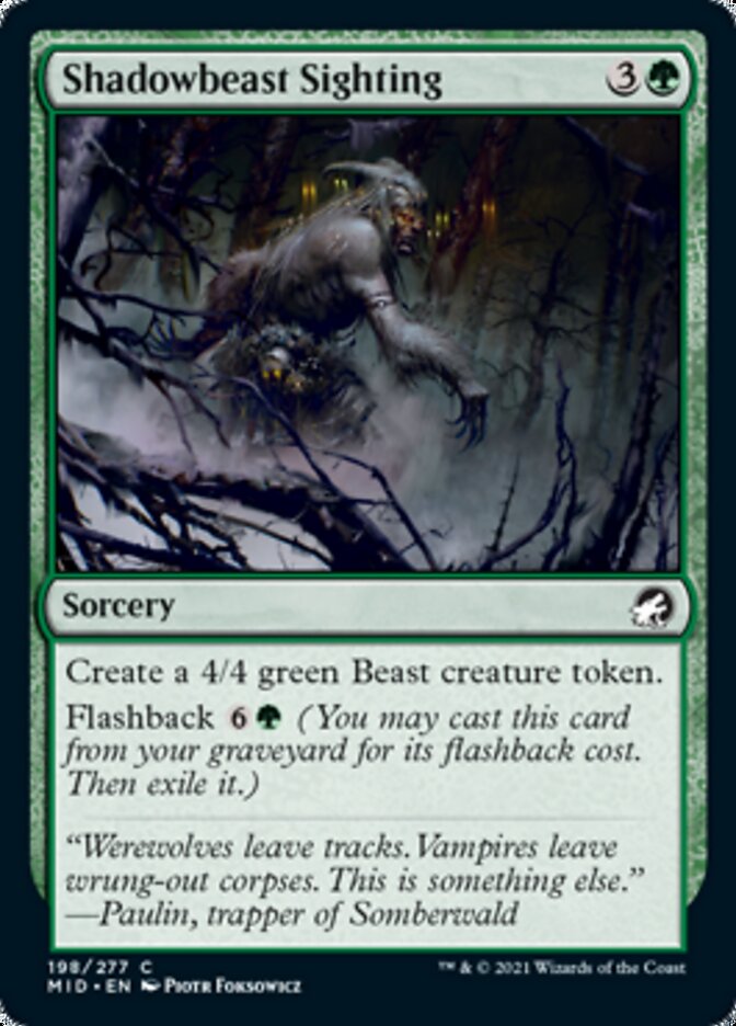 Shadowbeast Sighting [Innistrad: Midnight Hunt] | North Game Den