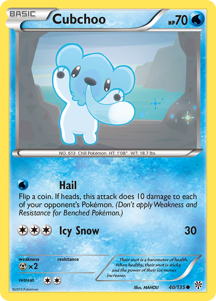 Cubchoo (40/135) [Black & White: Plasma Storm] | North Game Den