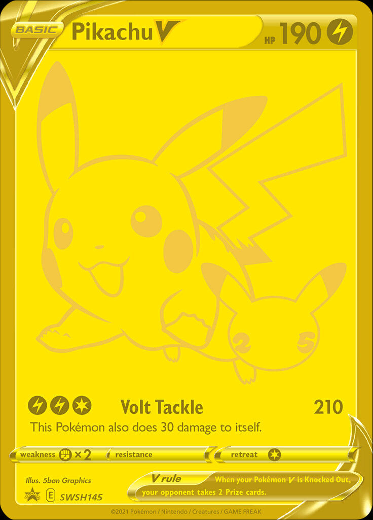 Pikachu V (SWSH145) (Celebrations) [Sword & Shield: Black Star Promos] | North Game Den