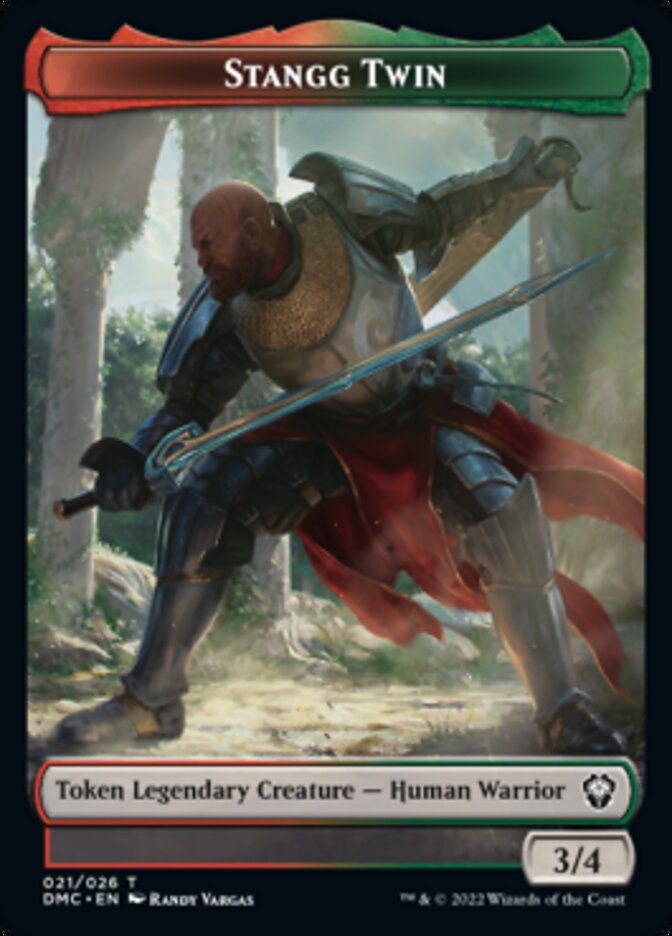 Soldier // Stangg Twin Double-sided Token [Dominaria United Tokens] | North Game Den