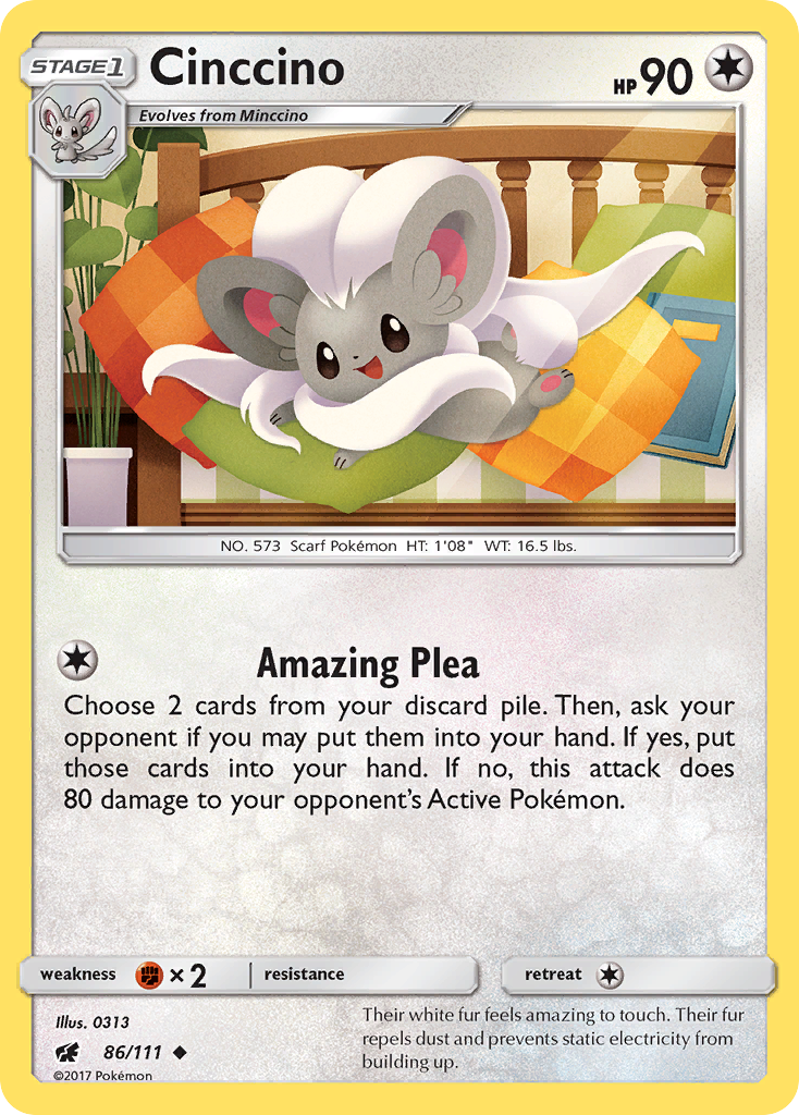 Cinccino (86/111) [Sun & Moon: Crimson Invasion] | North Game Den