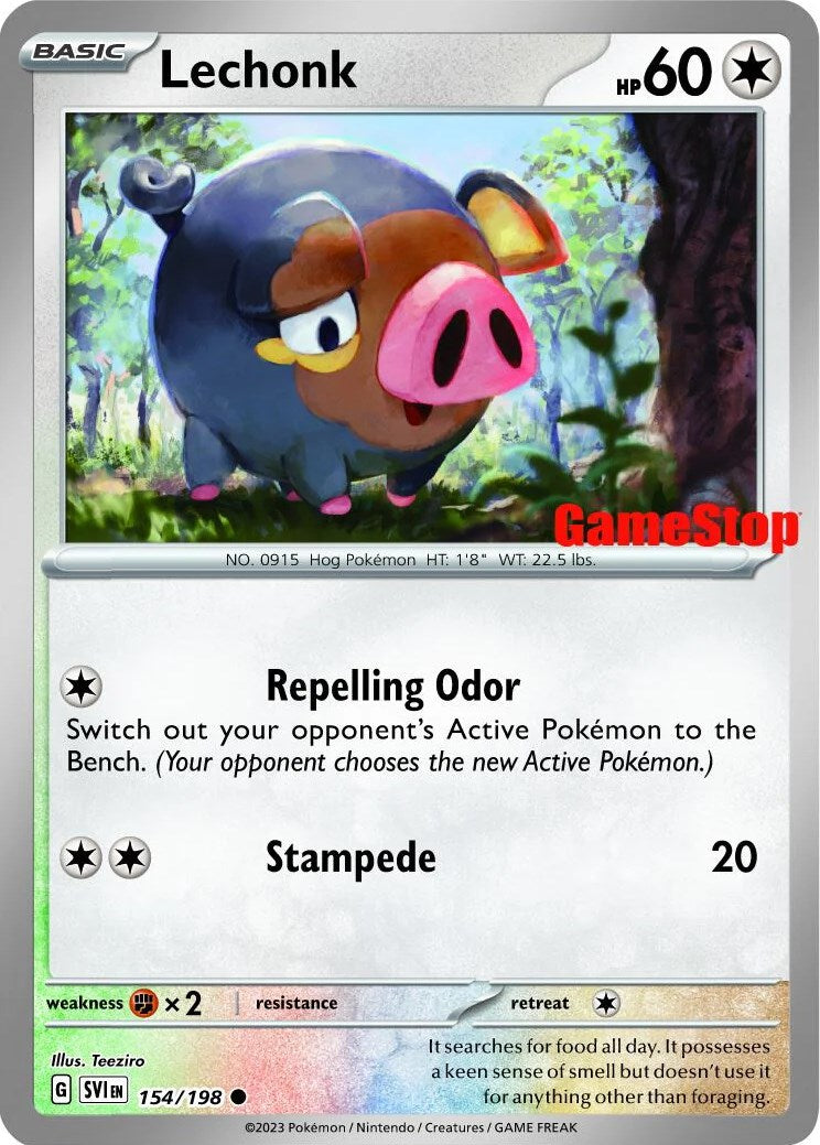 Lechonk (154/198) (GameStop Promo) [Scarlet & Violet: Base Set] | North Game Den