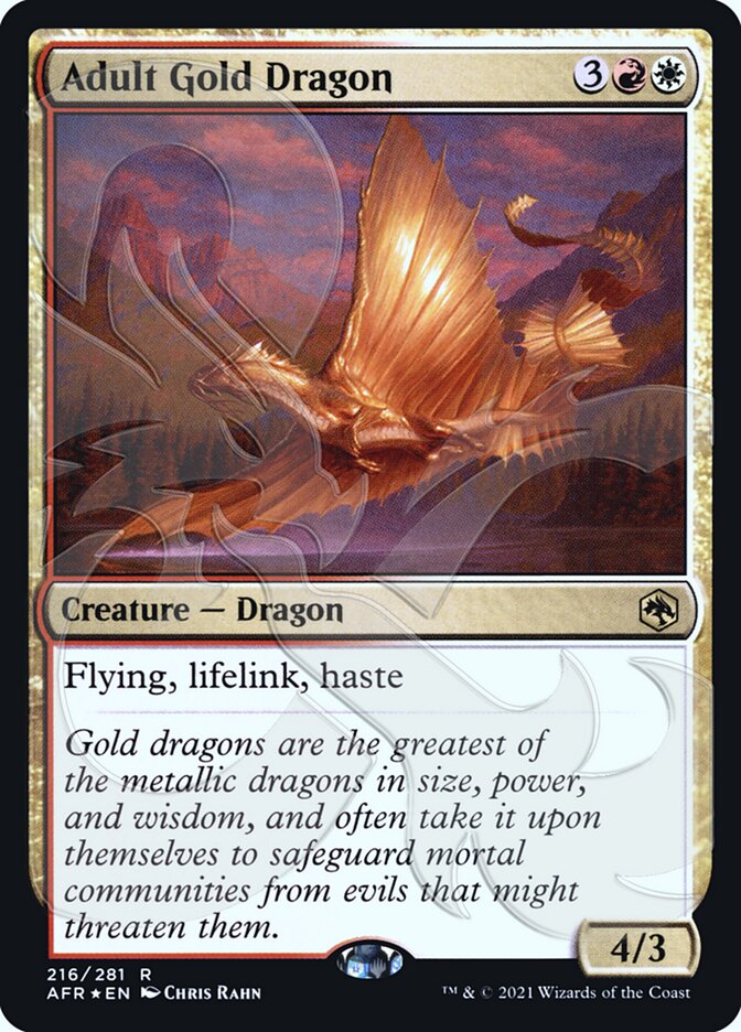 Adult Gold Dragon (Ampersand Promo) [Dungeons & Dragons: Adventures in the Forgotten Realms Promos] | North Game Den
