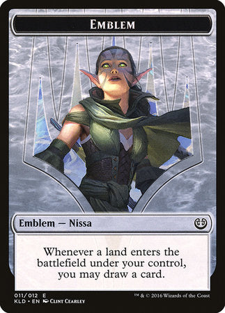 Emblem - Nissa, Vital Force [Kaladesh Tokens] | North Game Den