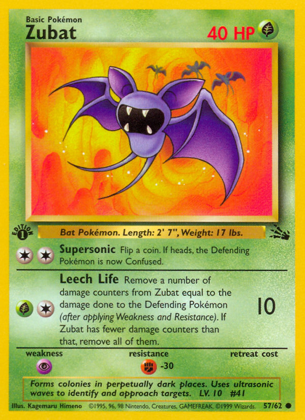 Zubat (57/62) [Fossil 1st Edition] | North Game Den