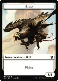 Bird (001) // Sculpture Double-sided Token [Commander 2019 Tokens] | North Game Den