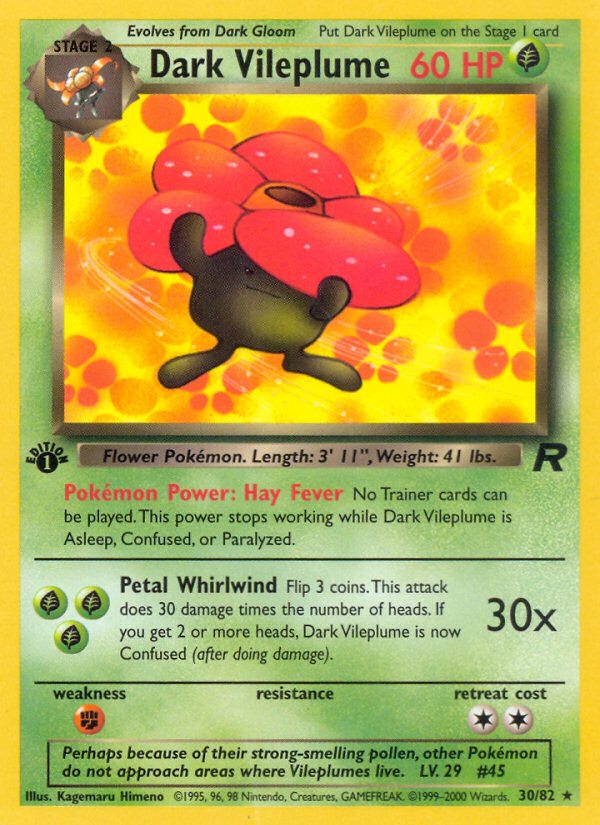 Dark Vileplume (30/82) [Team Rocket 1st Edition] | North Game Den