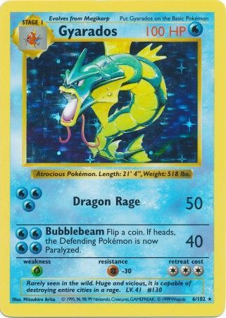 Gyarados (6/102) [Base Set Shadowless Unlimited] | North Game Den