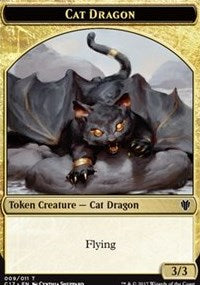 Cat Dragon (009) // Dragon (006) Double-sided Token [Commander 2017 Tokens] | North Game Den