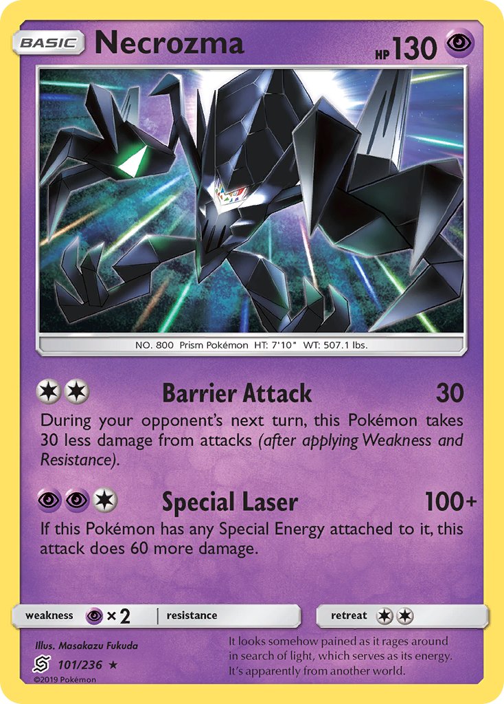 Necrozma (101/236) (Cracked Ice Holo) (Theme Deck Exclusive) [Sun & Moon: Unified Minds] | North Game Den