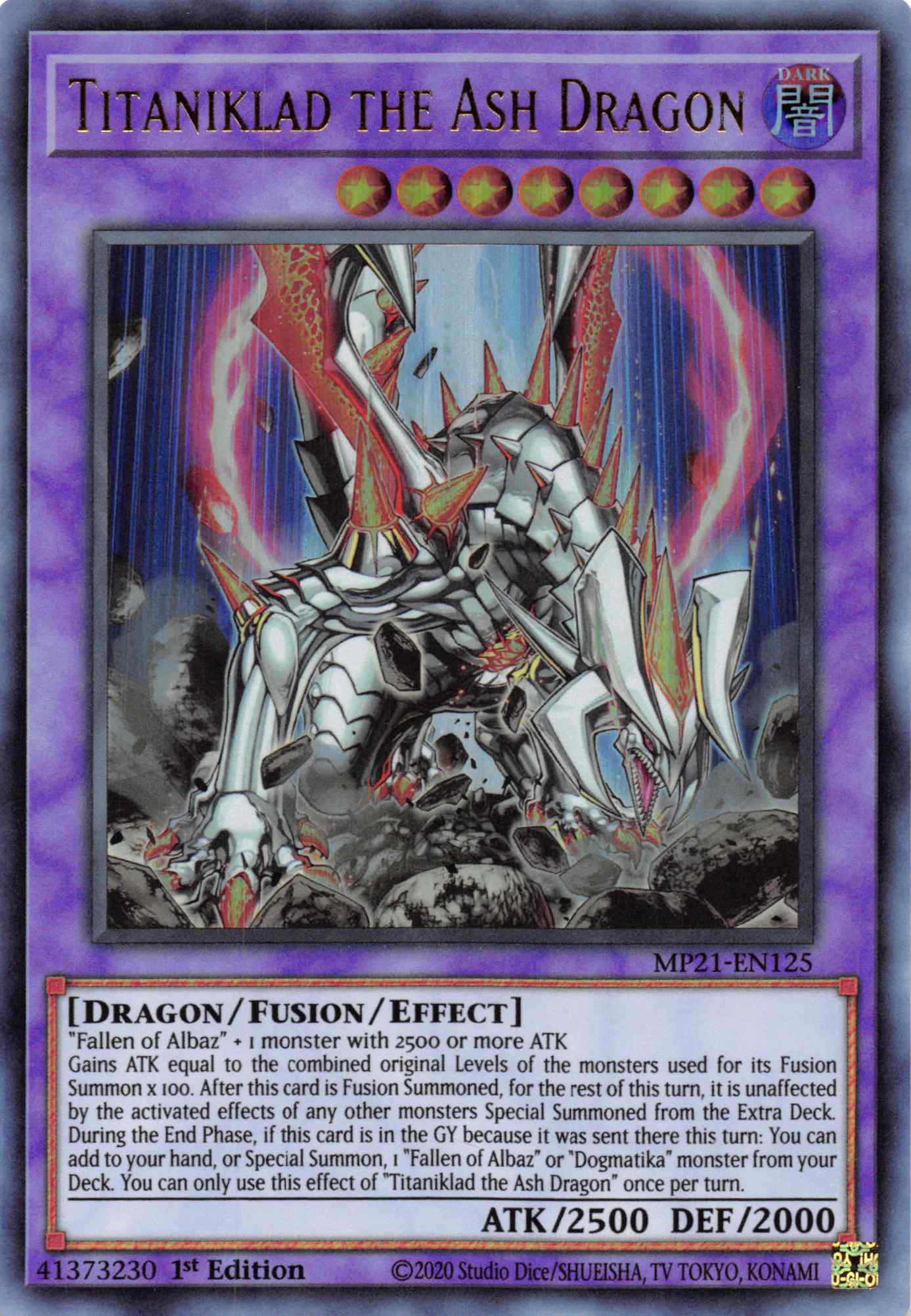 Titaniklad the Ash Dragon [MP21-EN125] Ultra Rare | North Game Den