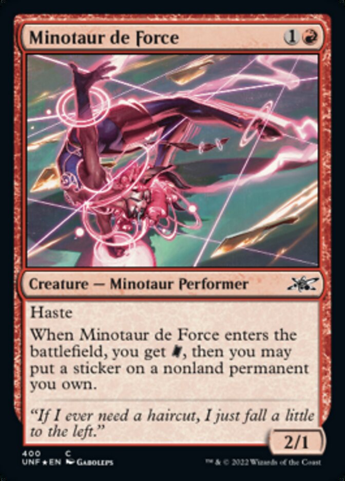 Minotaur de Force (Galaxy Foil) [Unfinity] | North Game Den