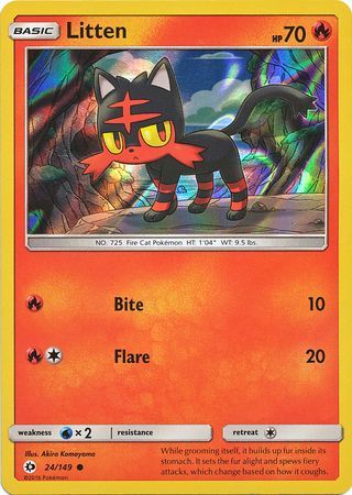 Litten (24/149) (Water Web Holo) [Sun & Moon: Base Set] | North Game Den