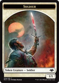 Soldier (004) // Emblem - Serra the Benevolent (020) Double-sided Token [Modern Horizons Tokens] | North Game Den