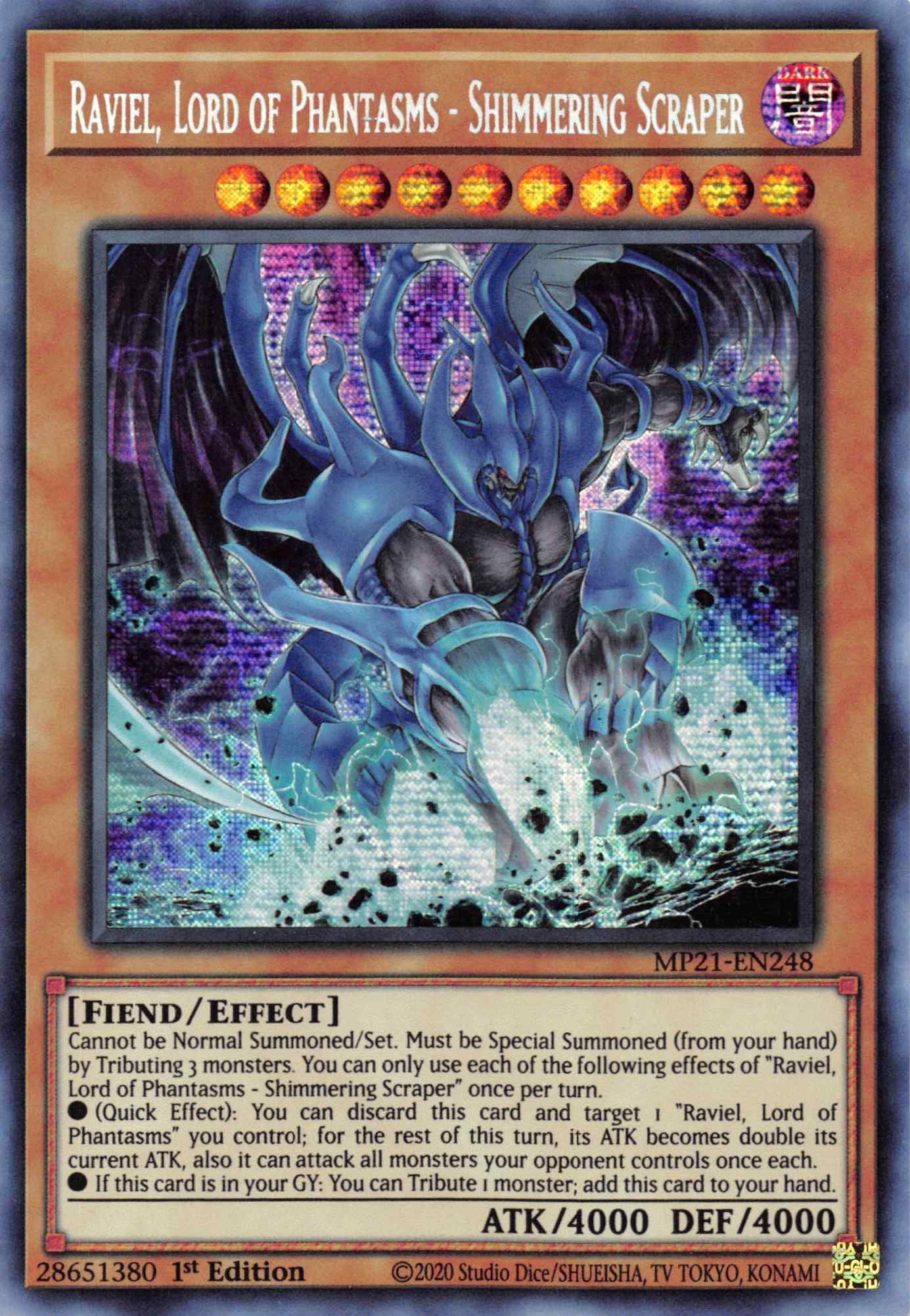 Raviel, Lord of Phantasms - Shimmering Scraper [MP21-EN248] Prismatic Secret Rare | North Game Den