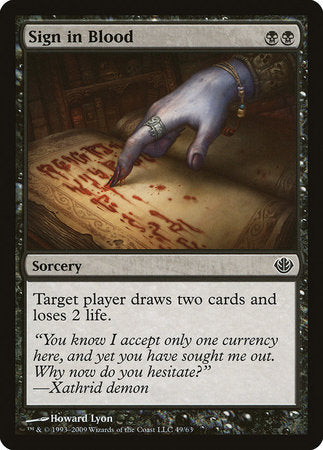 Sign in Blood [Duel Decks: Garruk vs. Liliana] | North Game Den