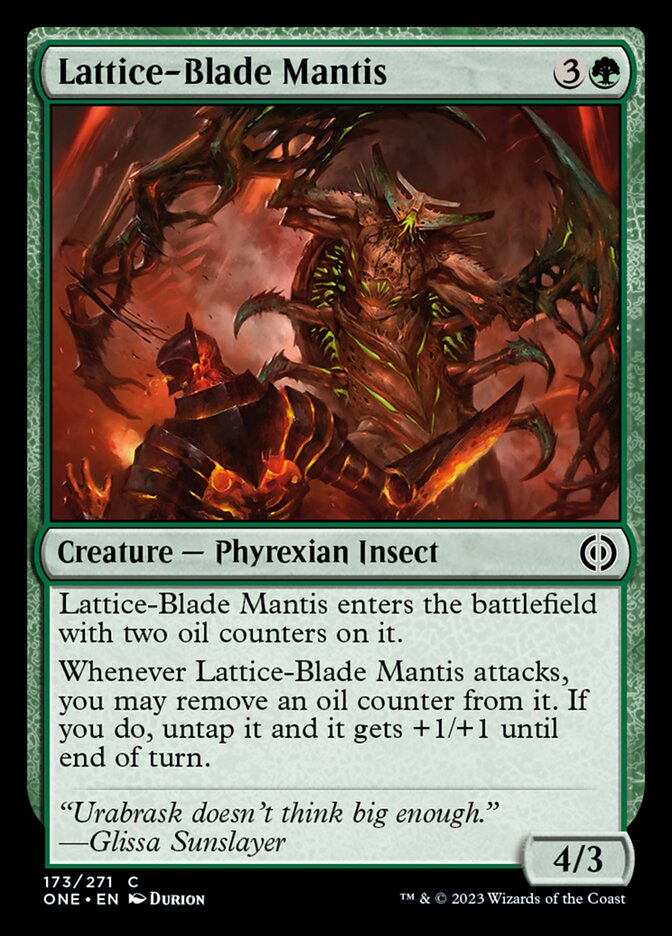 Lattice-Blade Mantis [Phyrexia: All Will Be One] | North Game Den