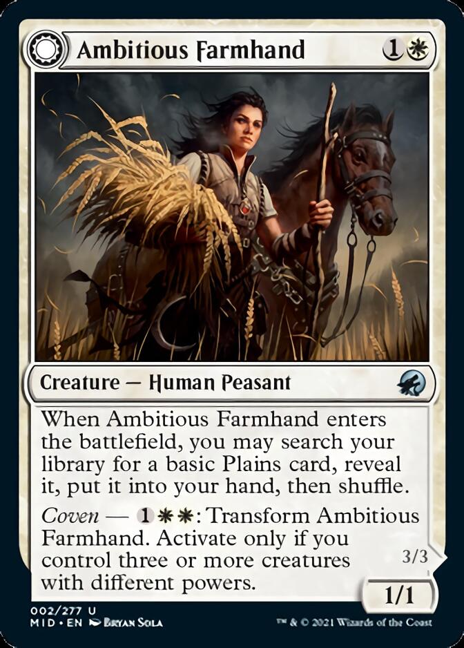 Ambitious Farmhand // Seasoned Cathar [Innistrad: Midnight Hunt] | North Game Den