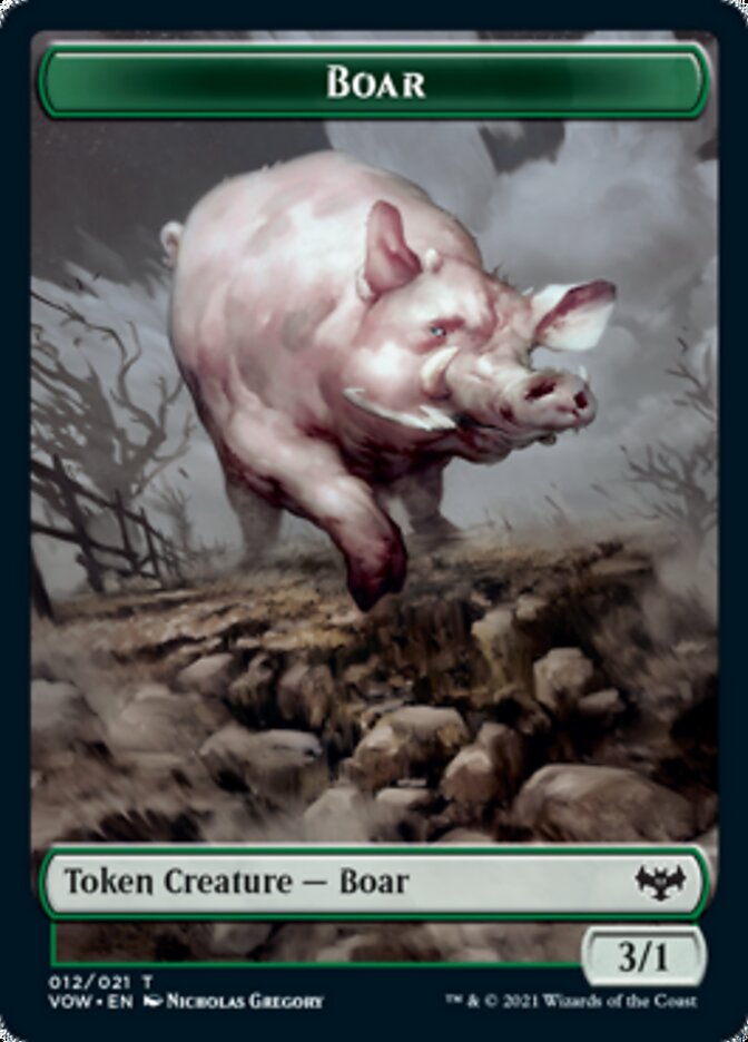 Wolf (011) // Boar Double-sided Token [Innistrad: Crimson Vow Tokens] | North Game Den