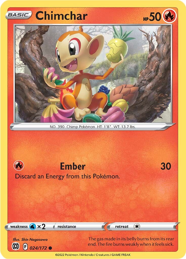 Chimchar (024/172) [Sword & Shield: Brilliant Stars] | North Game Den