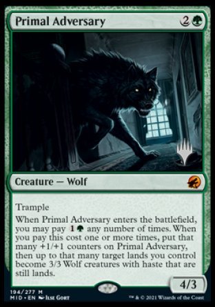 Primal Adversary (Promo Pack) [Innistrad: Midnight Hunt Promos] | North Game Den