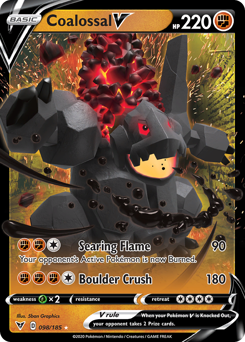 Coalossal V (098/185) [Sword & Shield: Vivid Voltage] | North Game Den