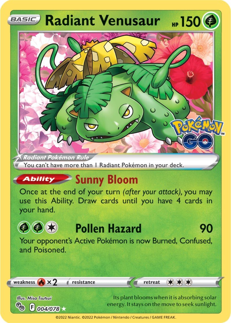 Radiant Venusaur (004/078) [Pokémon GO] | North Game Den