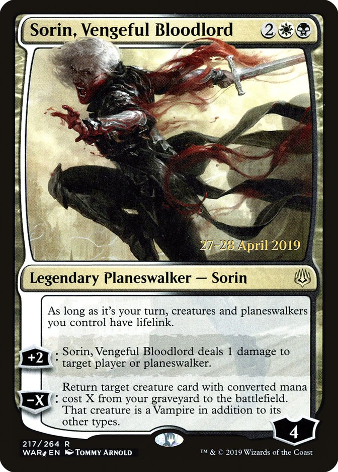 Sorin, Vengeful Bloodlord  [War of the Spark Prerelease Promos] | North Game Den