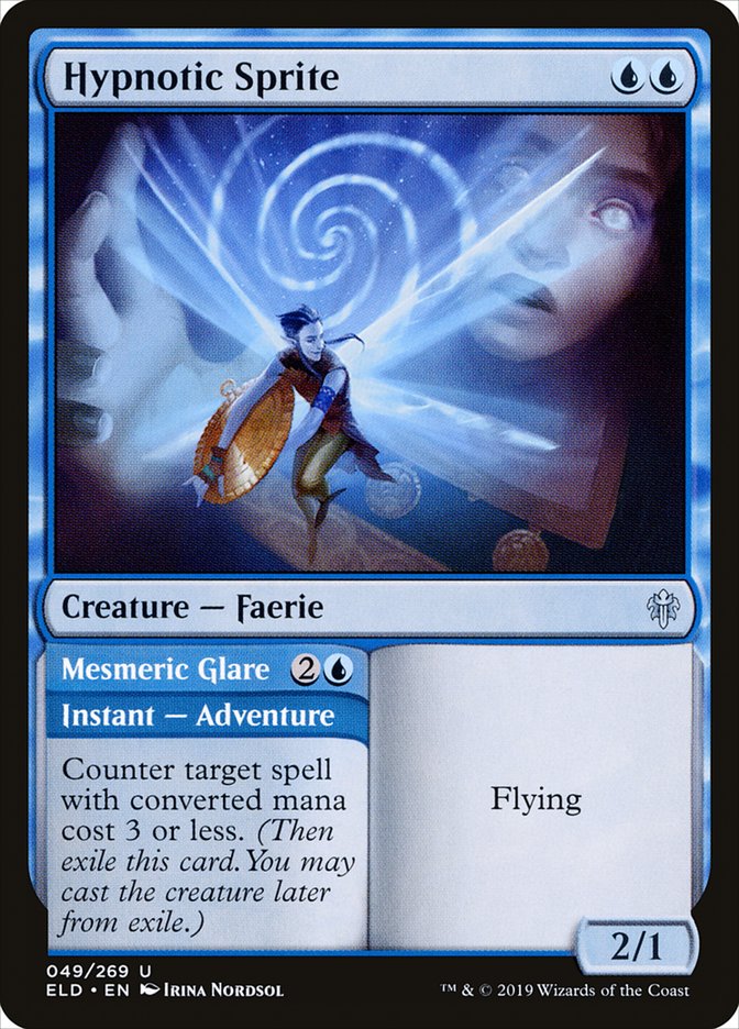 Hypnotic Sprite // Mesmeric Glare [Throne of Eldraine] | North Game Den