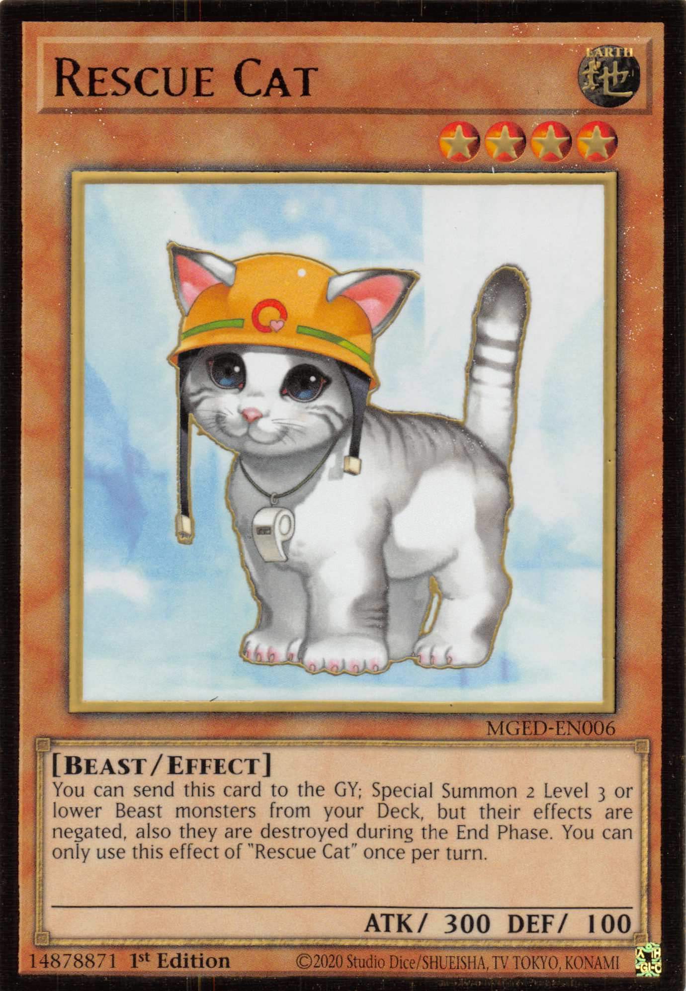Rescue Cat [MGED-EN006] Gold Rare | North Game Den