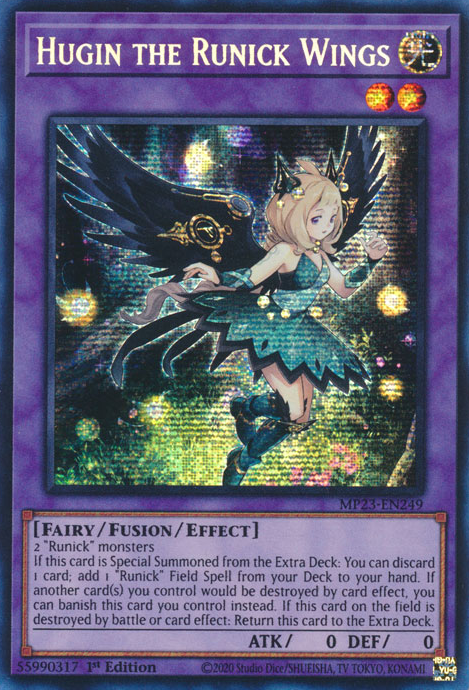 Hugin the Runick Wings [MP23-EN249] Prismatic Secret Rare | North Game Den