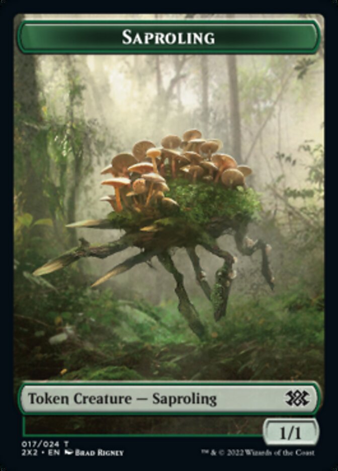 Saproling // Monk Double-sided Token [Double Masters 2022 Tokens] | North Game Den