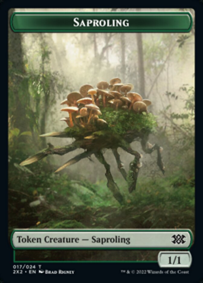 Saproling // Treasure Double-sided Token [Double Masters 2022 Tokens] | North Game Den