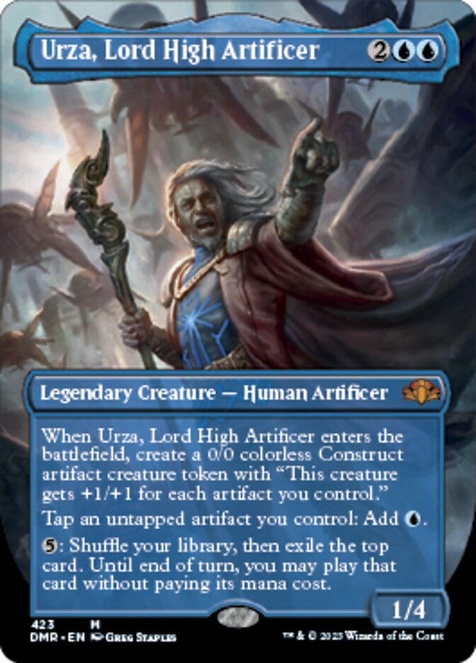 Urza, Lord High Artificer (Borderless Alternate Art) [Dominaria Remastered] | North Game Den