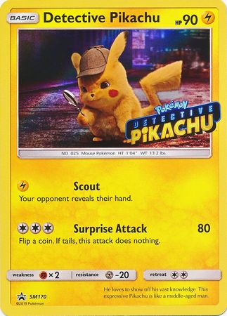 Detective Pikachu (SM170) (Detective Pikachu Stamped) [Sun & Moon: Black Star Promos] | North Game Den