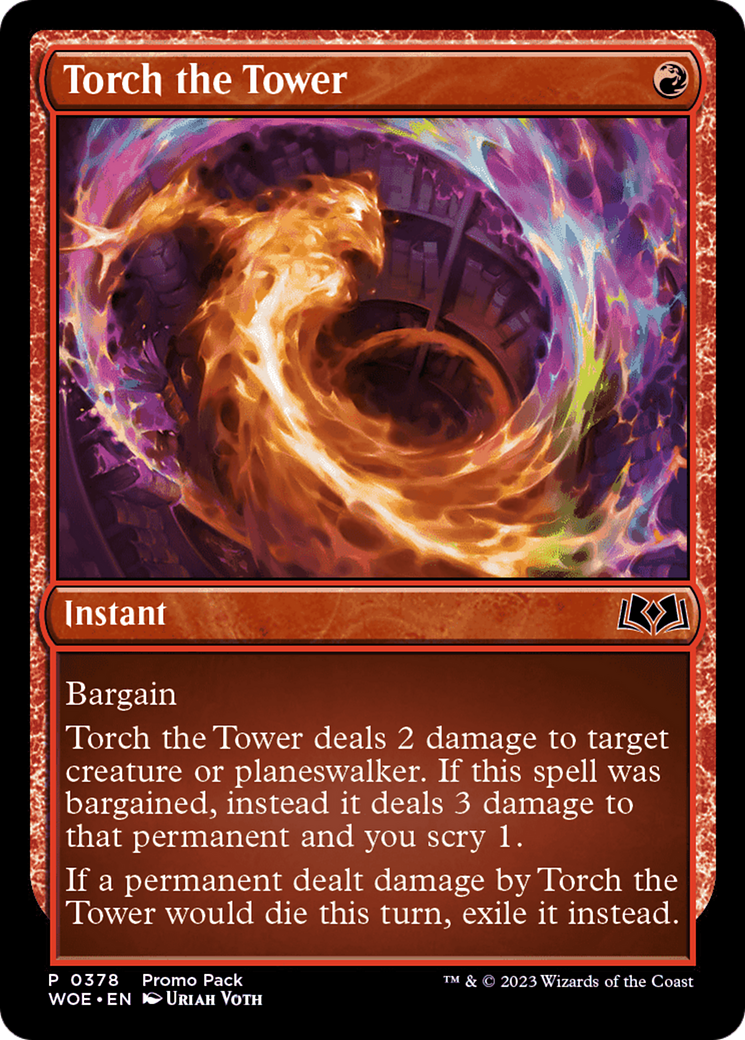 Torch the Tower (Promo Pack) [Wilds of Eldraine Promos] | North Game Den