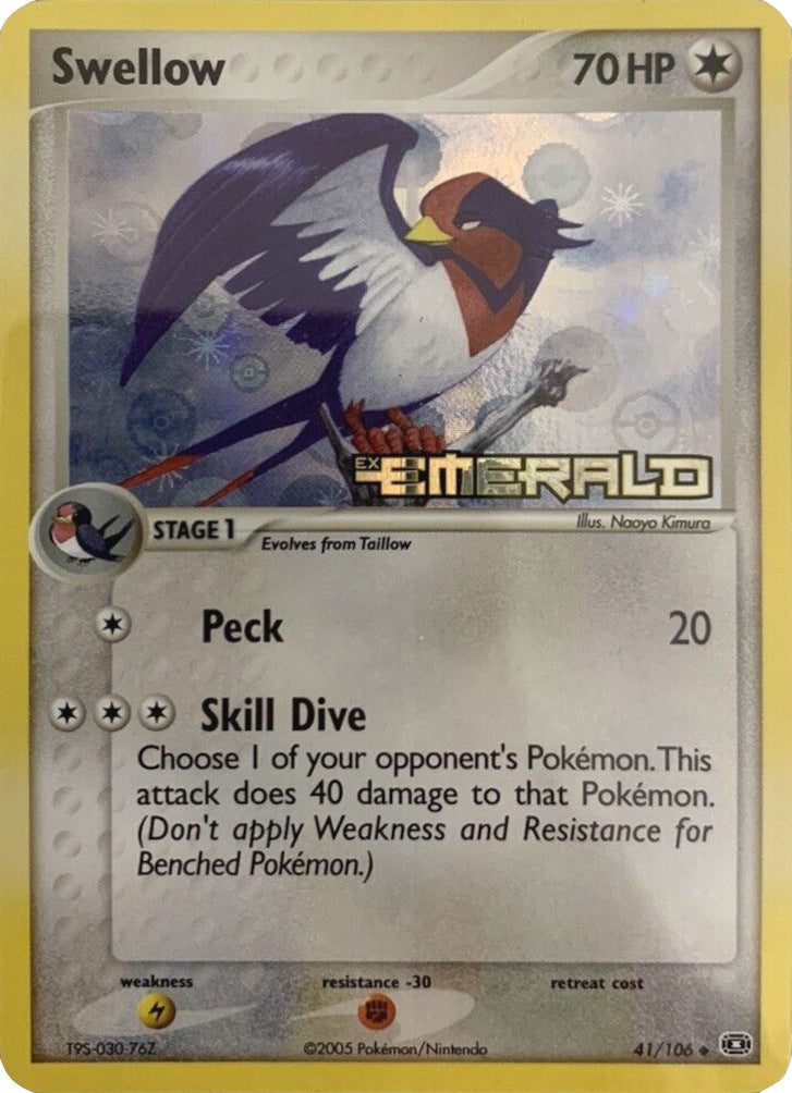 Swellow (41/106) (Stamped) [EX: Emerald] | North Game Den