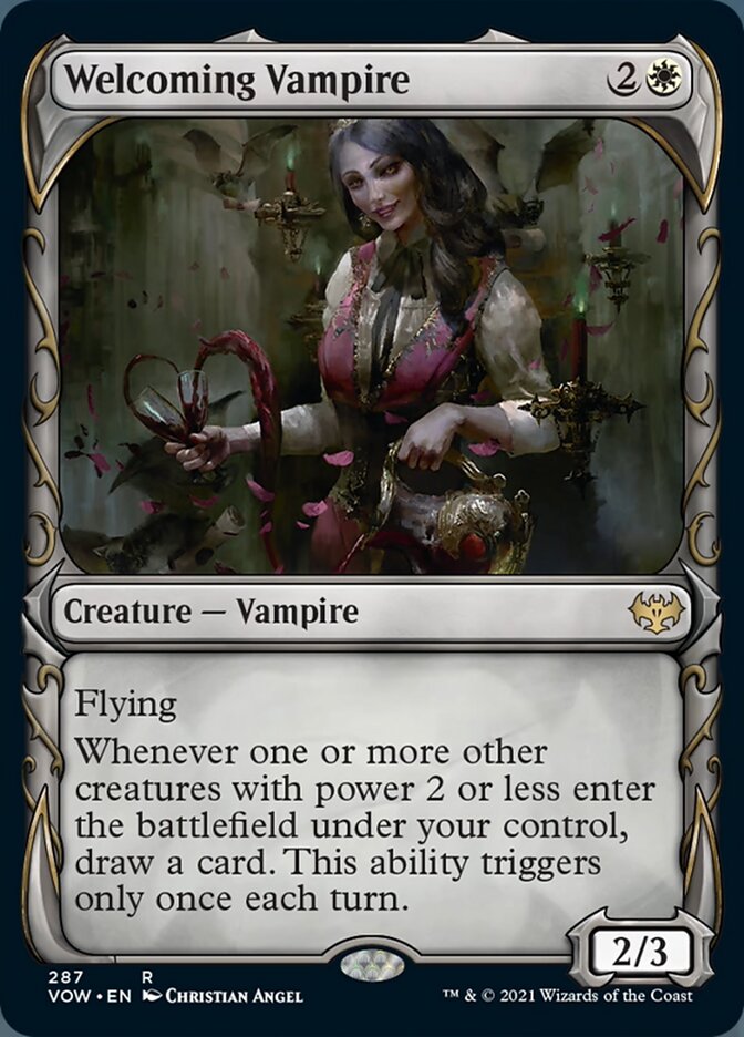 Welcoming Vampire (Showcase Fang Frame) [Innistrad: Crimson Vow] | North Game Den