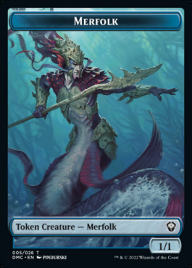 Saproling // Merfolk Double-sided Token [Dominaria United Tokens] | North Game Den